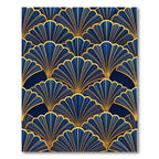 Gold Art Deco Fan Midnight Blue Rug