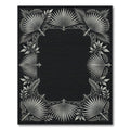 Silver Tropical Fan Leaf Border Rug