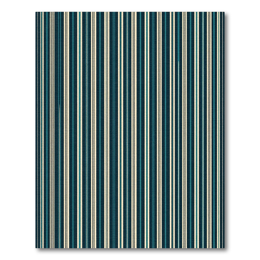 Modern Navy and Cream Vertical Stripe Rug