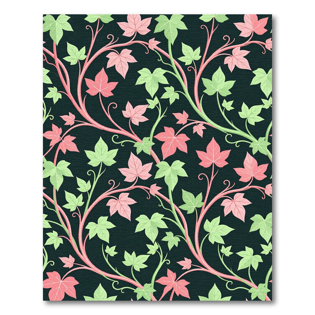 Pink and Mint Ivy Vine Foliage Rug