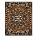 Ornate Bronze Starburst Floral Medallion Rug
