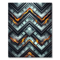 Metallic Chevron Lava Industrial Geometric Rug