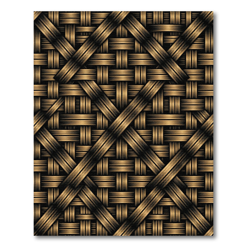 Golden Woven Texture Interlace Rug