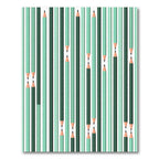 Emerald Green Pencil Stripes Abstract Rug