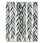 Minimalist Gray Willow Leaf Cascading Rug