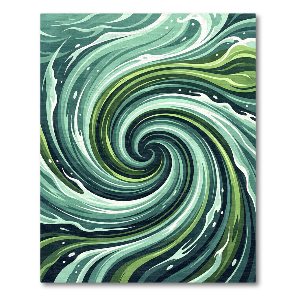 Abstract Emerald Green Whirling Water Swirl Rug