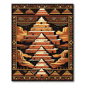 Earthy Terracotta Layered Ziggurat Geometric Rug
