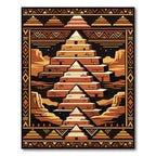 Earthy Terracotta Layered Ziggurat Geometric Rug