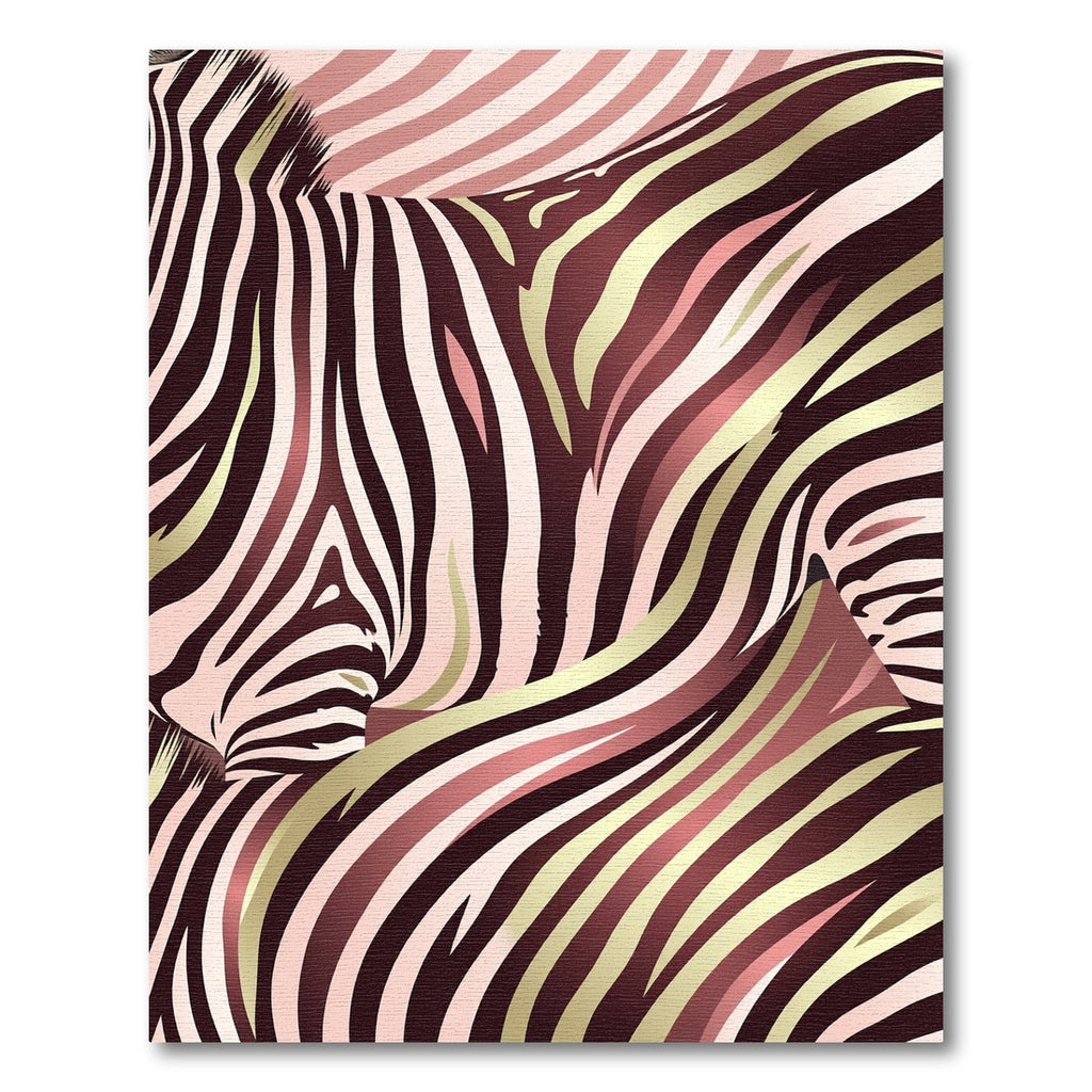 Pink Gold Zebra Stripe Accent Rug