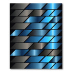 Deep Blue Silver Metallic Stripe Rug