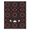 Tribal Crimson Hexagon Elephant Foot Rug