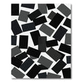 Minimalist Black and White Floating Rectangles Rug