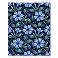 Vibrant Blue Vinca Floral Swirl Rug
