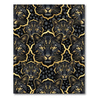 Black Leopard Gold Arabesque Repeat Rug