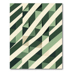 Modern Geometric Forest Green Layered Stripes Rug