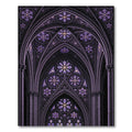 Gothic Violet Floral Cathedral Arch Rug