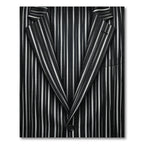 Bold Black White Pinstripe Textured Rug
