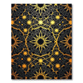 Gilded Black Celestial Geometric Star Art Rug
