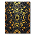 Gilded Black Celestial Geometric Star Art Rug