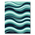 Ocean Teal Wavy Abstract Ripple Rug