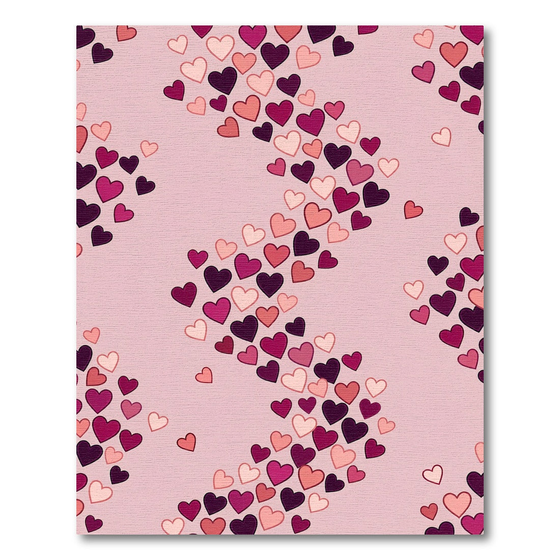 Pink Hearts Scattered Gradient Rug