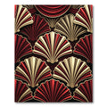 Art Deco Crimson and Gold Fan Rug