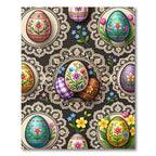 Ornate Floral Easter Egg Lacy Medallion Rug