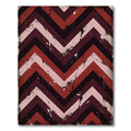 Distressed Burgundy Chevron Stripe Area Rug