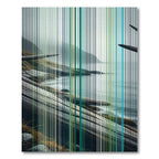 Coastal Mist Vertical Linear seascape Rug