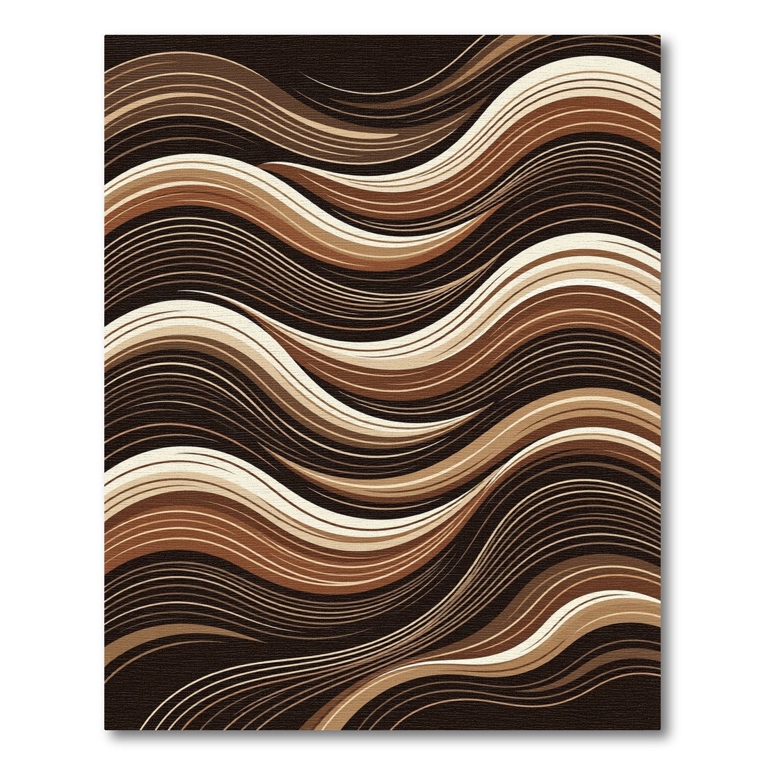 Rich Chocolate Swirl Wave Rug