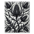 Black Thistle Vine Arrangement Rug
