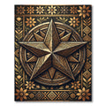 Golden Celestial Geometric Star Medallion Rug