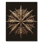 Gilded Ebony Star Compass Ornament Rug