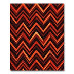 Vibrant Orange Red Chevron Zigzag Rug