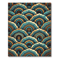 Turquoise Gold Archway Geometric Rug