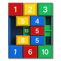 Playful Vibrant Multi Colored Geometric Blocks Rug
