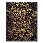 Ornate Gold Filigree Swirls Rug