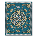 Nautical Rope Knots Teal Accents Rug