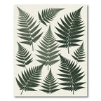 Dark Green Fern Frond Collage Rug
