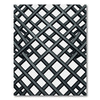 Monochrome Intersecting Diagonal Grid Rug