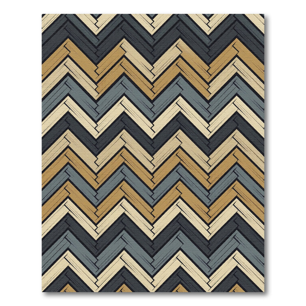 Earthy Herringbone Chevron Zigzag Texture Rug