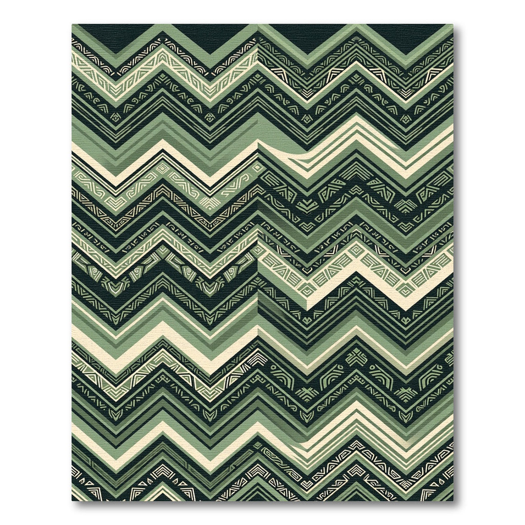 Sage Chevron Geometric Aztec Inspired Rug