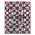 Nautical Red Hearts Anchor Lattice Rug