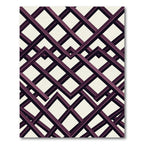 Geometric Plum Interlocking Grid Rug