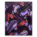 Vibrant Purple and Crimson Abstract Brushstroke Rug