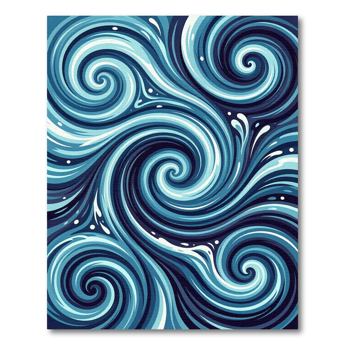Deep Blue Swirling Water Current Rug