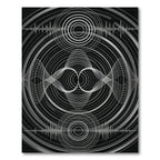 Monochrome Soundwave Concentric Circles Rug
