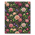 Romantic Rose Trellis Dark Floral Rug