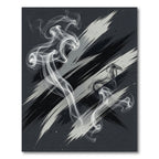 Monochrome Abstract Smoke Wave Rug
