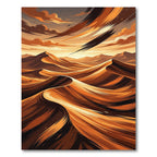Golden Sandy Dune Waves Landscape Rug
